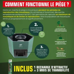 Piège électrique à moustiques et moustiques tigres+ 1 seringue d'attractif