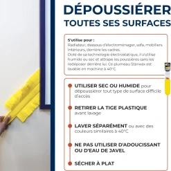 Plumeau extra plat et long dépoussiérant