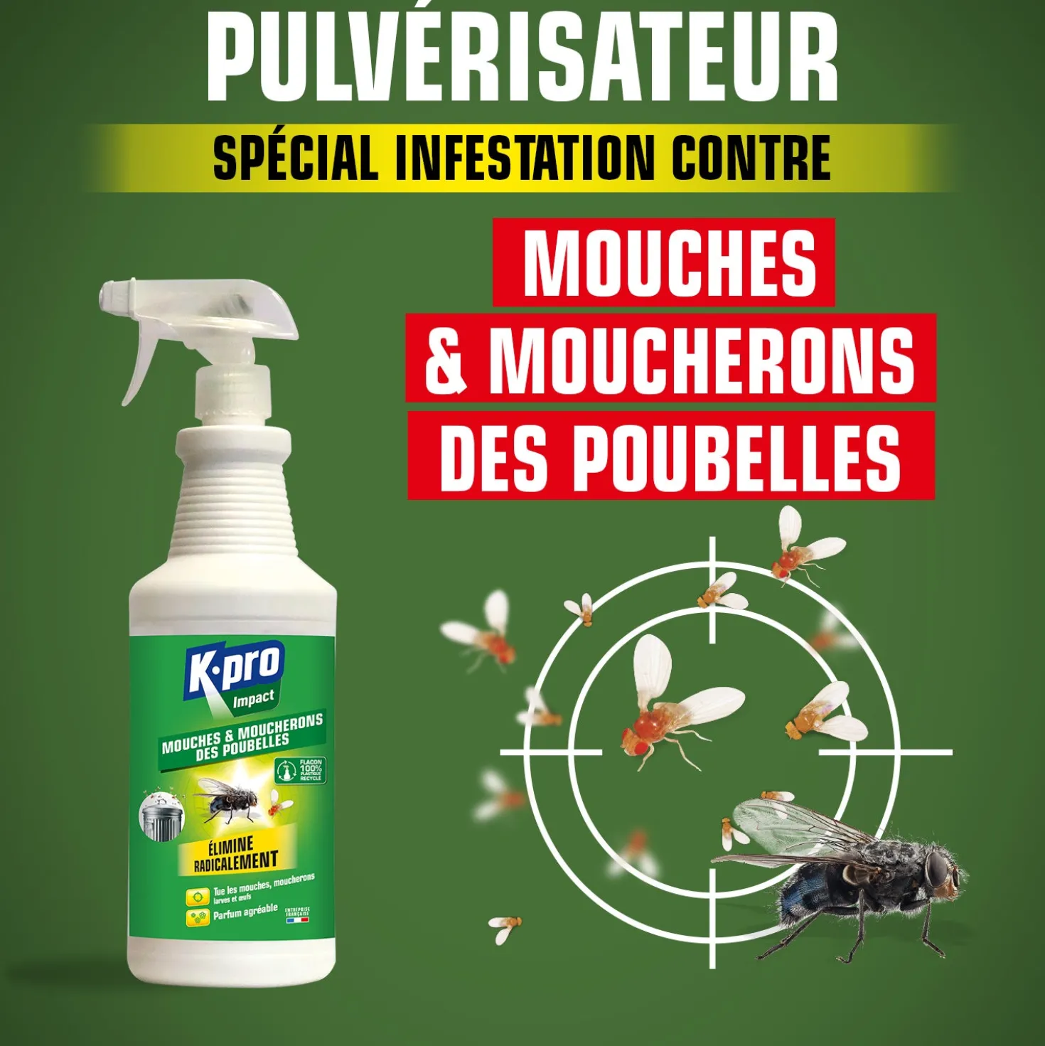 Pulvérisateur mouches des poubelles