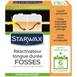 Ré-activateur longue durée pour fosses septiques