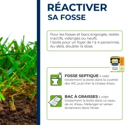 Ré-activateur longue durée pour fosses septiques