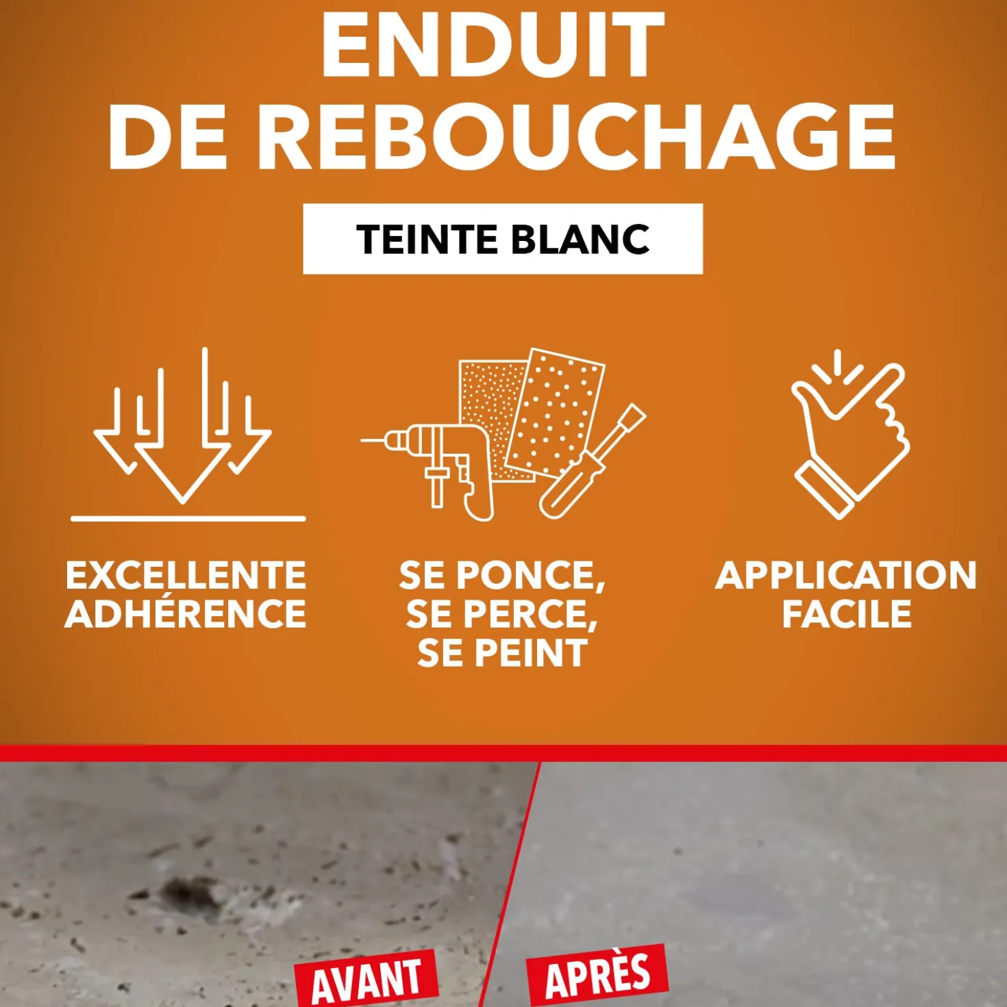 Rebouche sols et murs - enduit de rebouchage