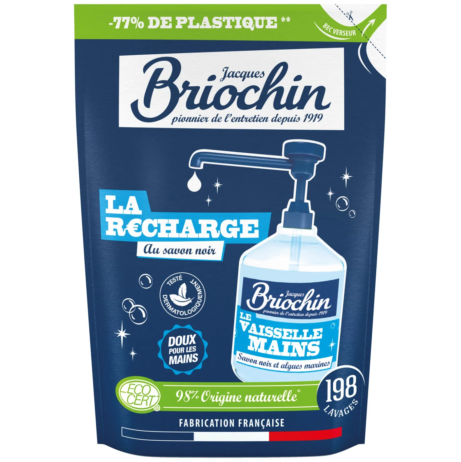 Recharge Liquide Vaisselle Mains Savon noir & Algues Marines