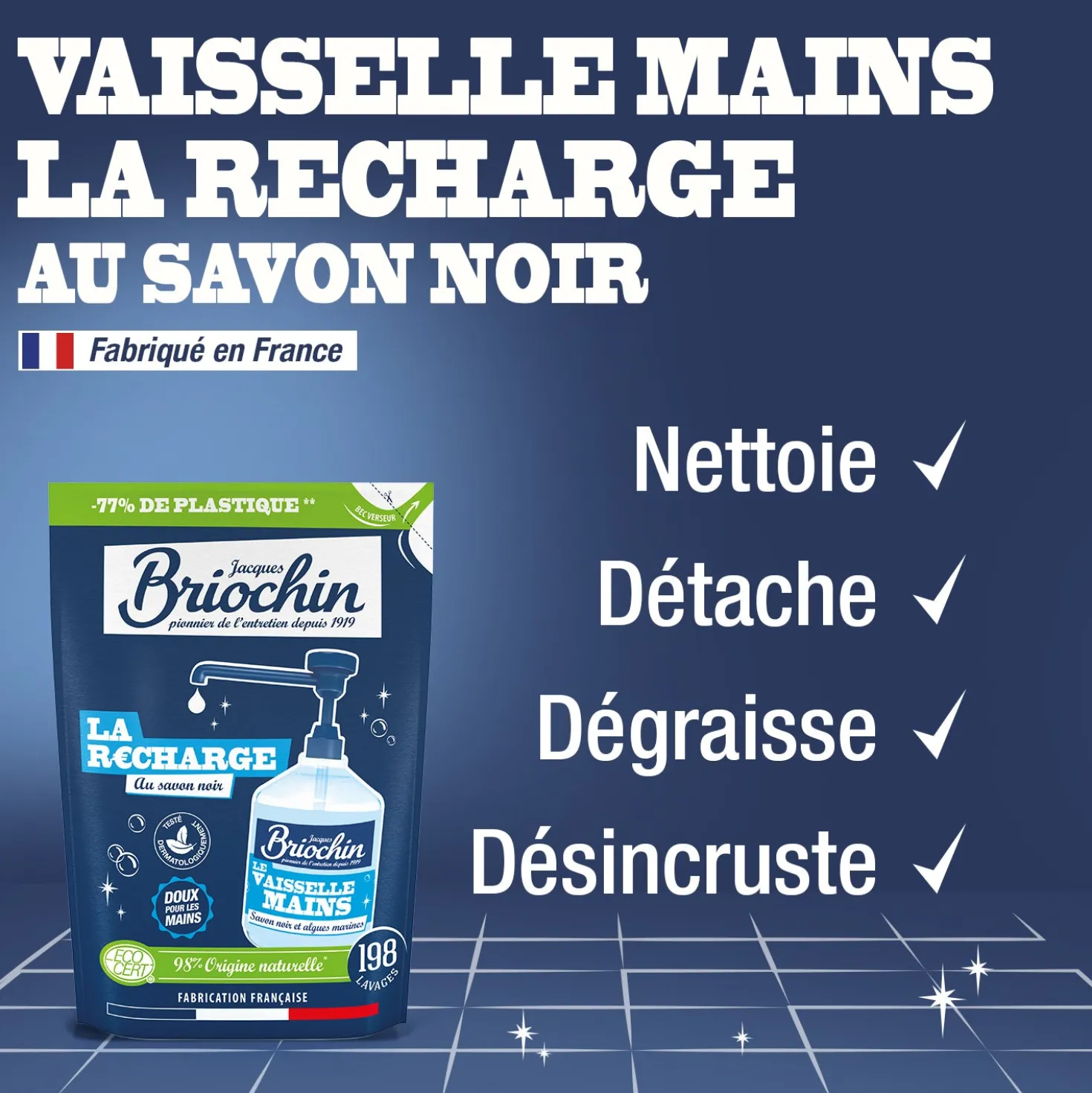 Recharge Liquide Vaisselle Mains Savon noir & Algues Marines