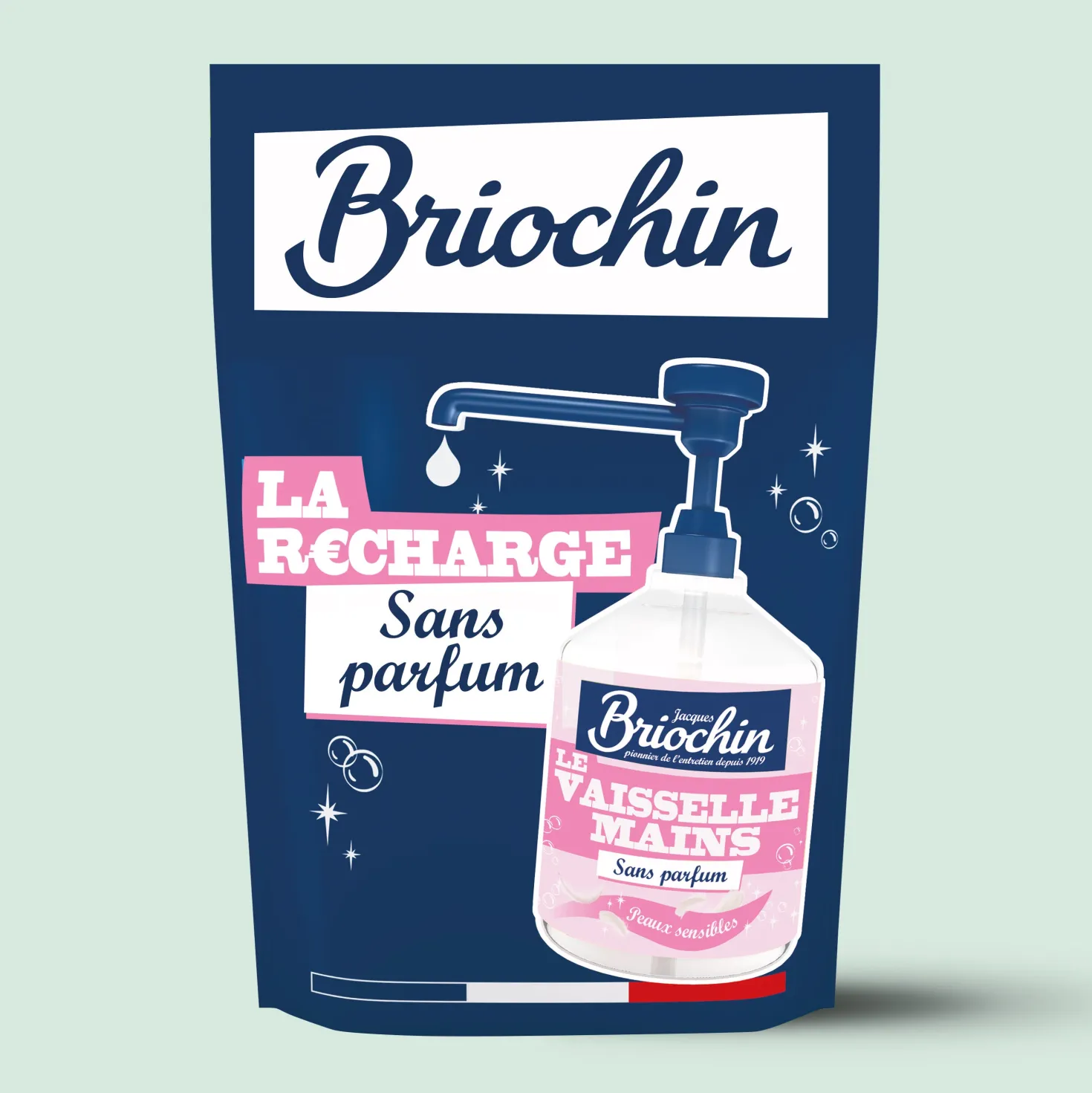Recharge Liquide Vaisselle Mains spécial peaux sensibles Sans parfum