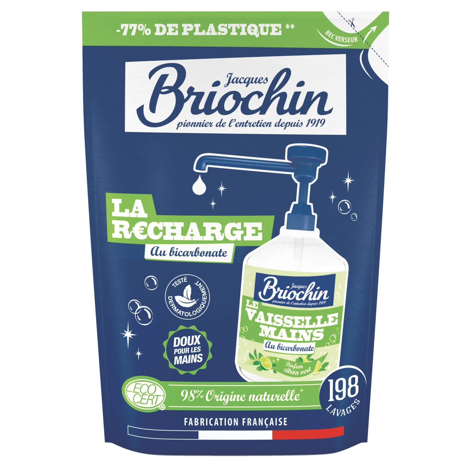 Recharge Liquide Vaisselle Mains Bicarbonate de soude & Citron vert