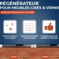 Régénérateur pour meubles cirés et vernis
