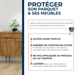 Rénovateur bois cirés et vernis pour mobilier intérieur