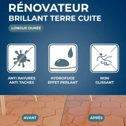 Rénovateur brillant protecteur pour tomettes et terres cuites 1L incolore