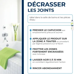 Rénovateur joints - action blanchissante avec Javel - Gel avec brosse intégrée