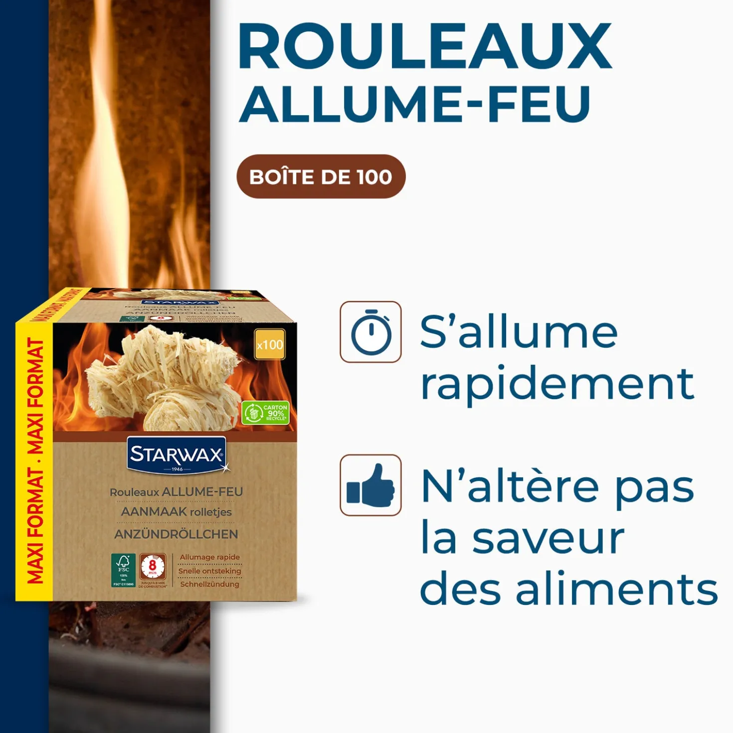Rouleaux allume feu FSC®