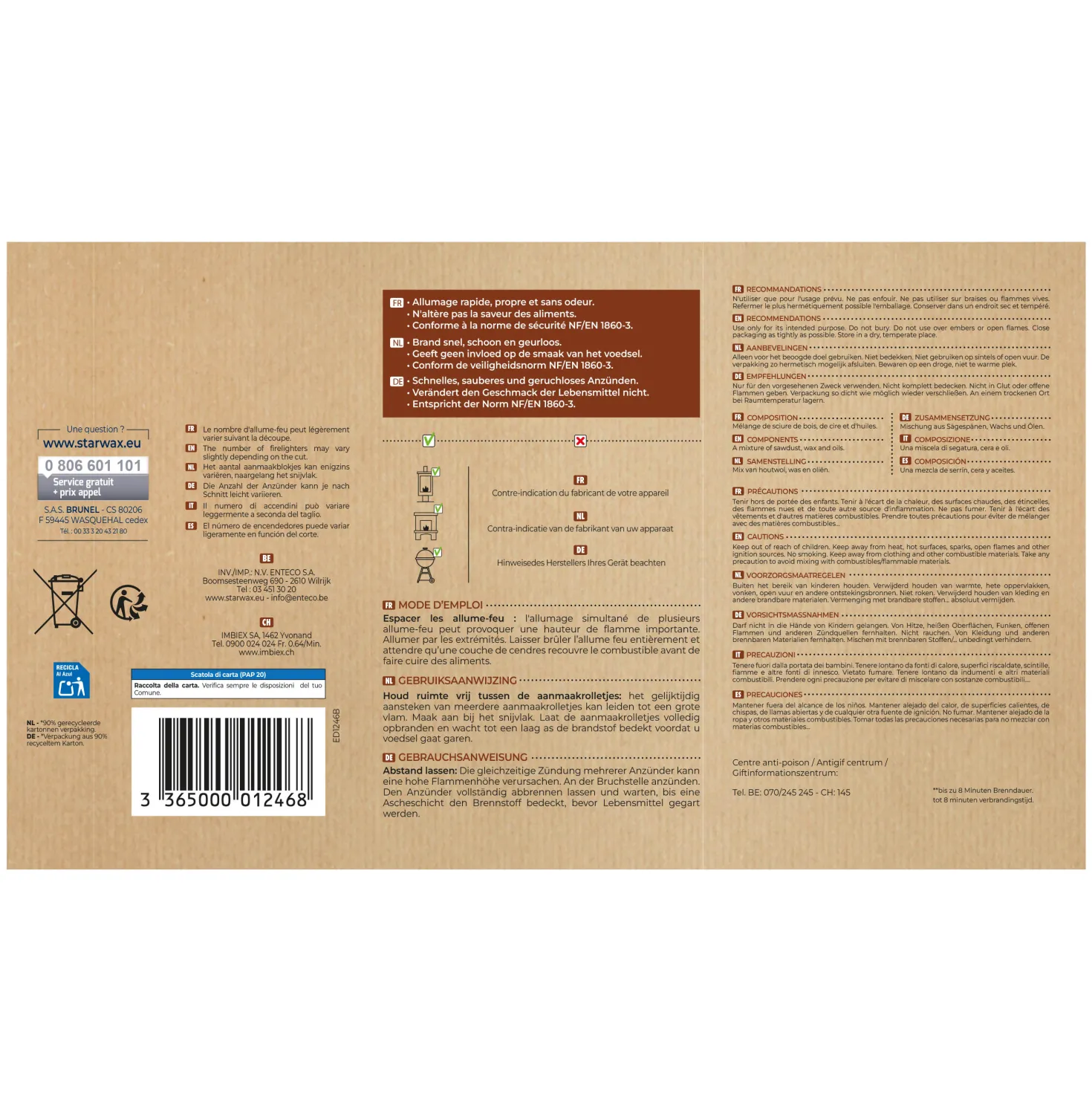 Rouleaux allume feu FSC®