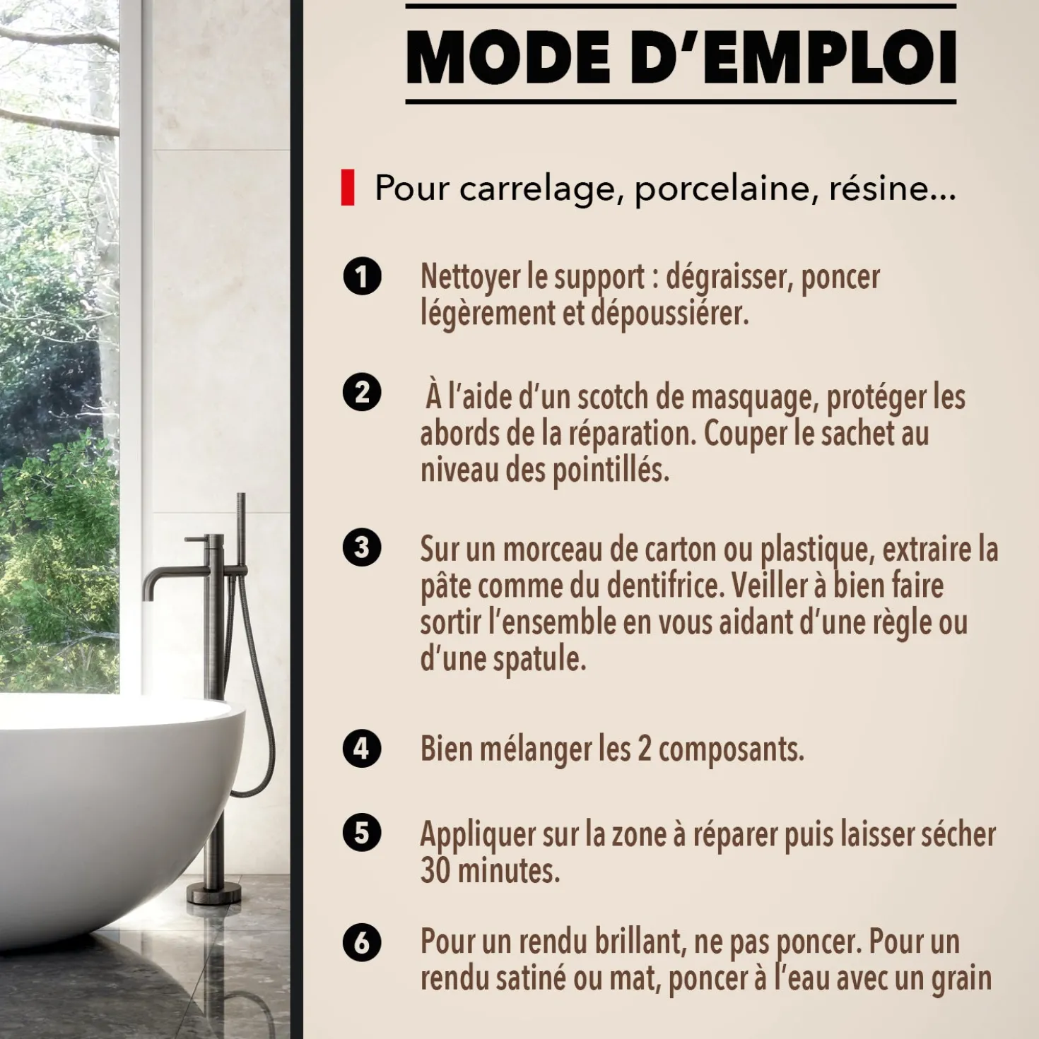 Répare faïence, émail, céramique