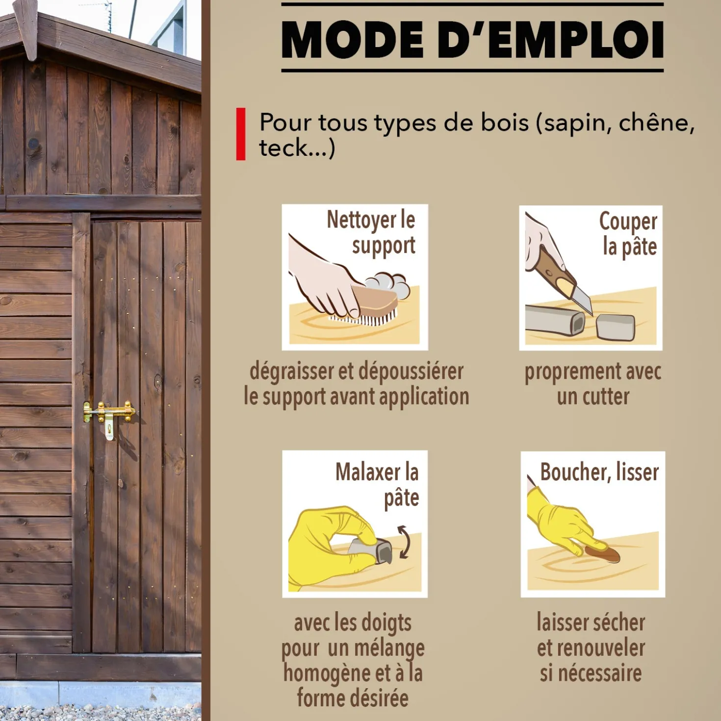 Répare vite, pâte à réparer bois epoxy
