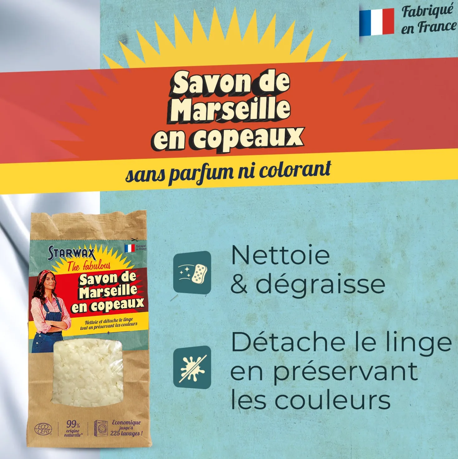 Savon de Marseille en copeaux
