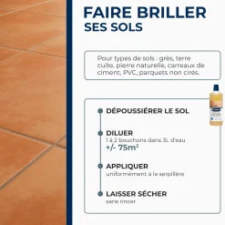 Savon noir à l'huile de lin pour les sols intérieurs