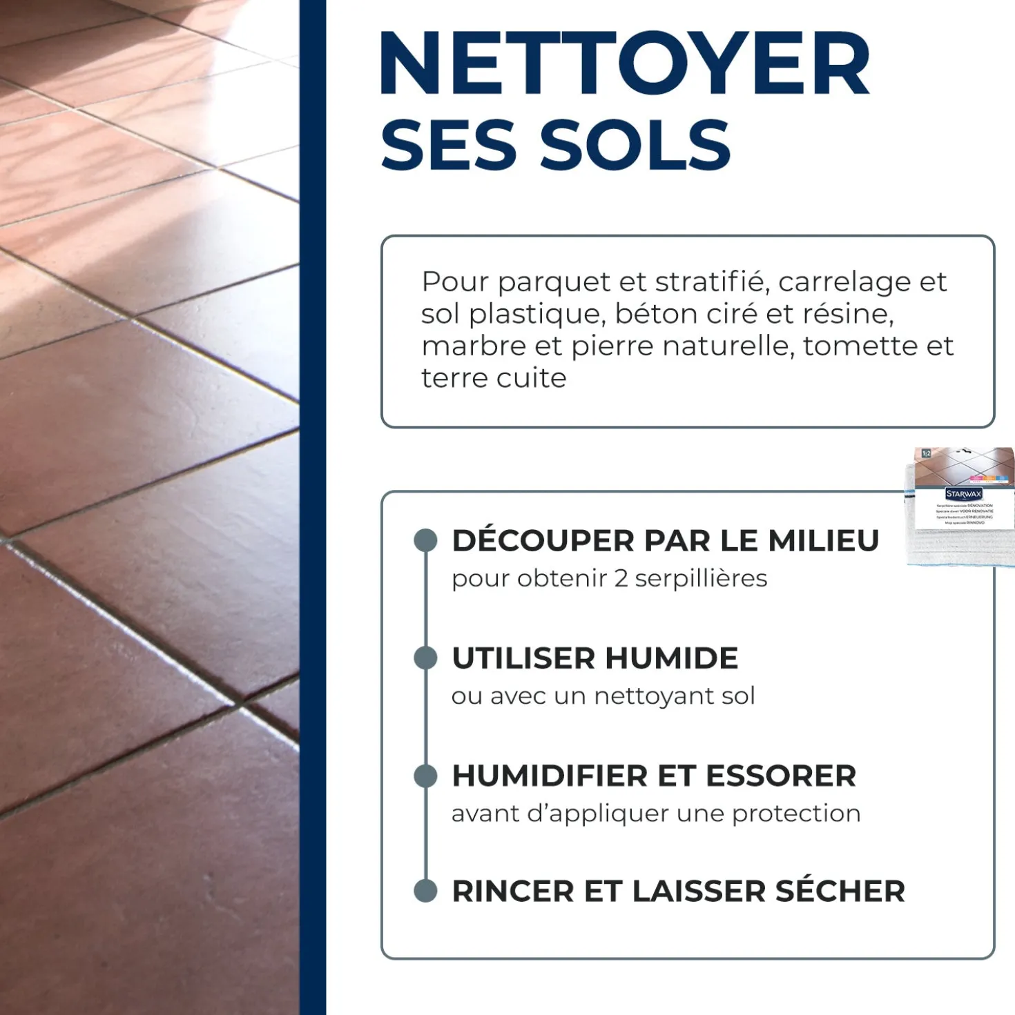 Serpillière spéciale rénovation