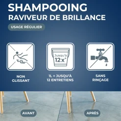 Shampooing autolustrant pour sols intérieurs