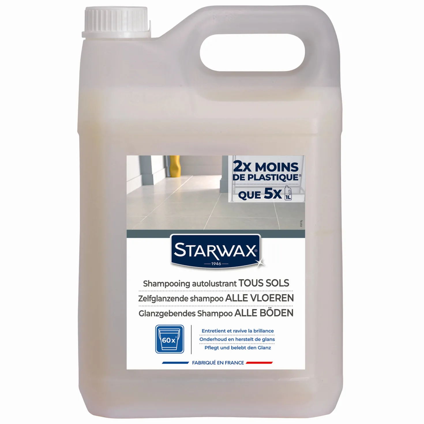 Shampooing autolustrant pour sols intérieurs