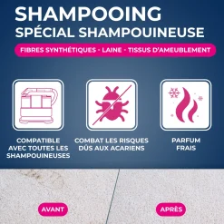 Shampooing canapés & tapis - Spécial machines