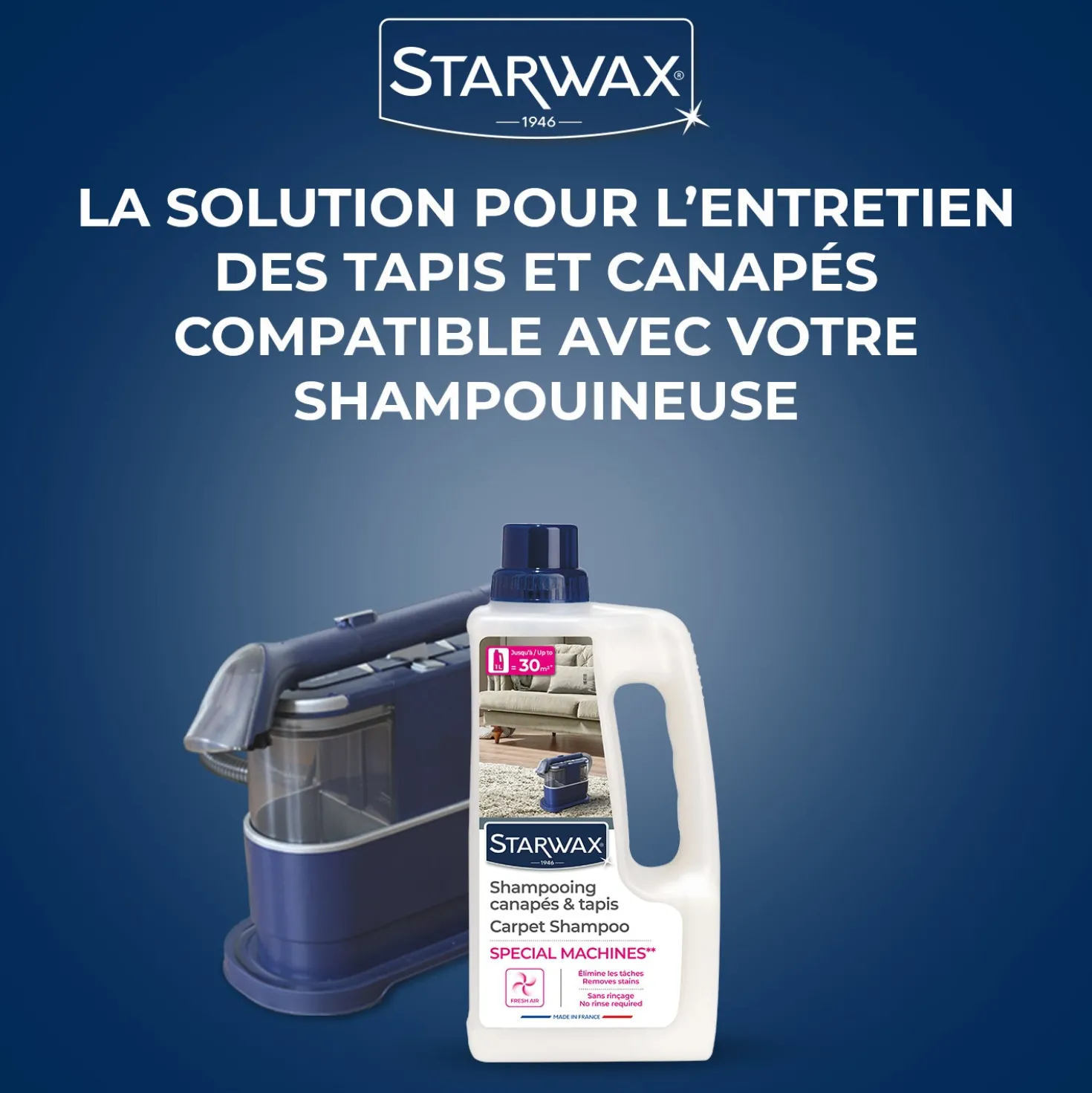 Shampooing canapés & tapis - Spécial machines