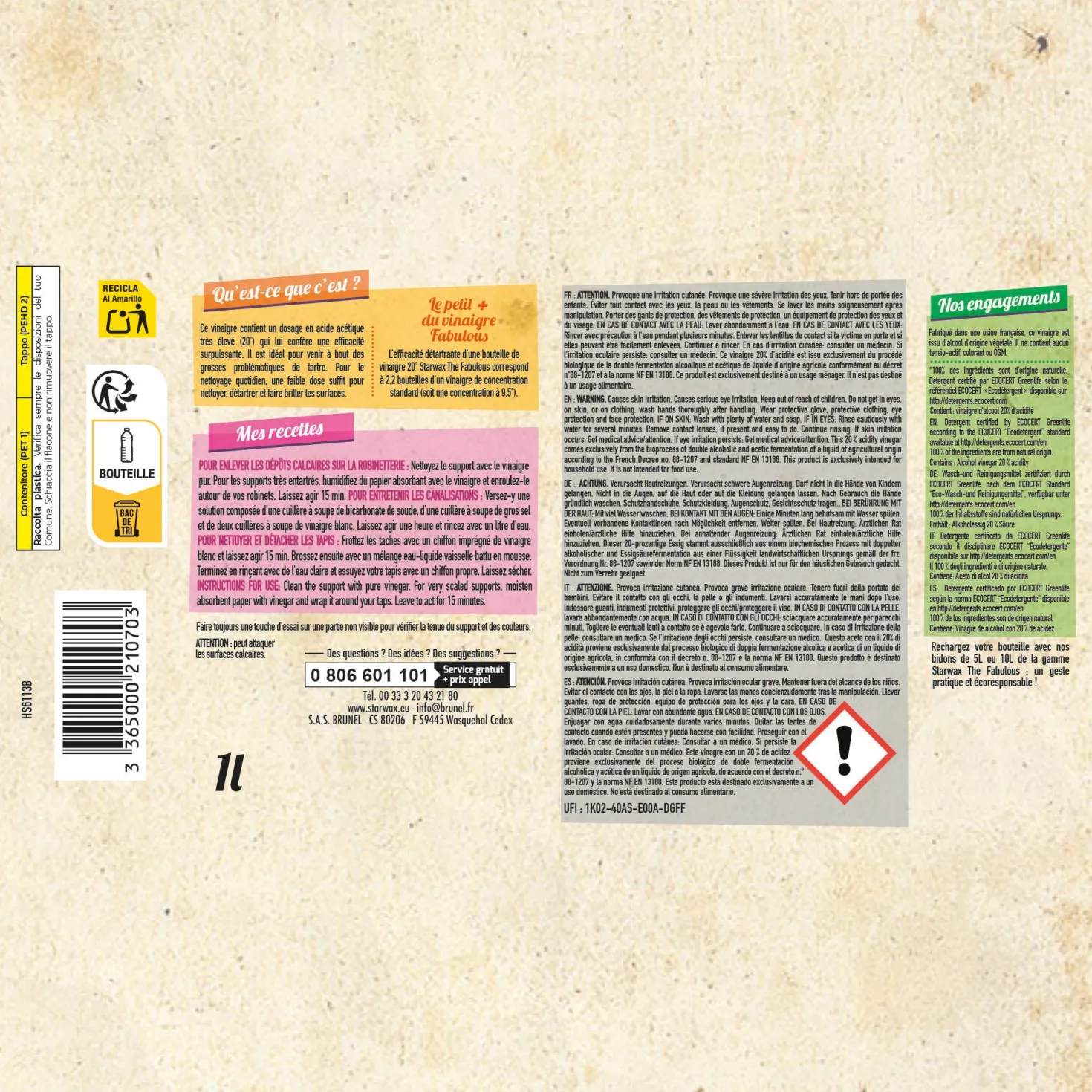 Vinaigre blanc ménager 20°