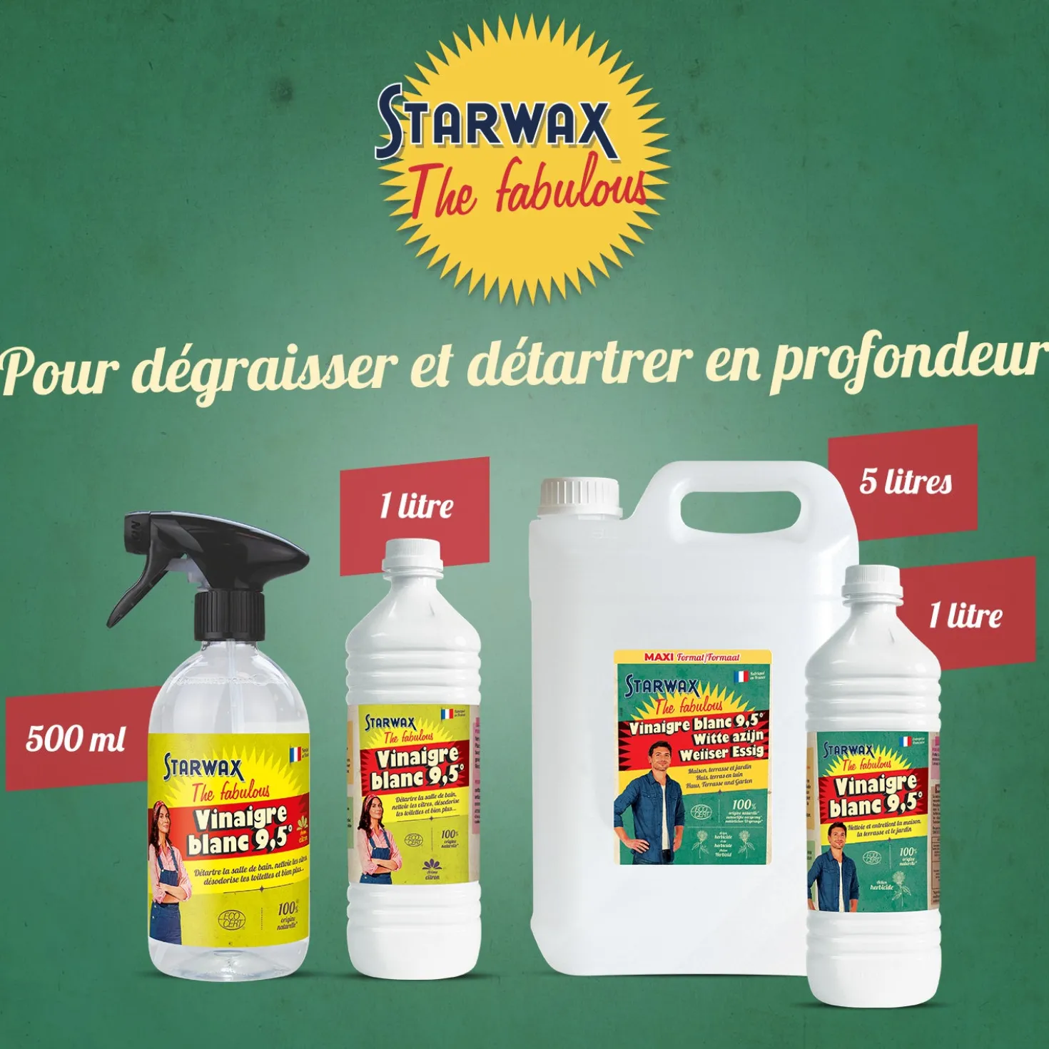 Vinaigre blanc 9.5° sans parfum